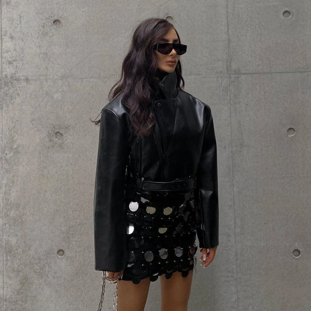 Sequin Embellished Mini Skirt - Silver, Black, Yellow, Pink