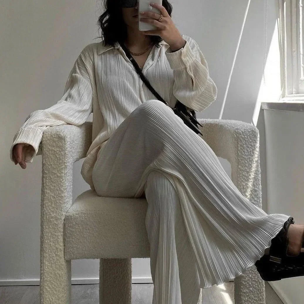 Oversized Vintage Two-Piece Matching Set in Chic Style