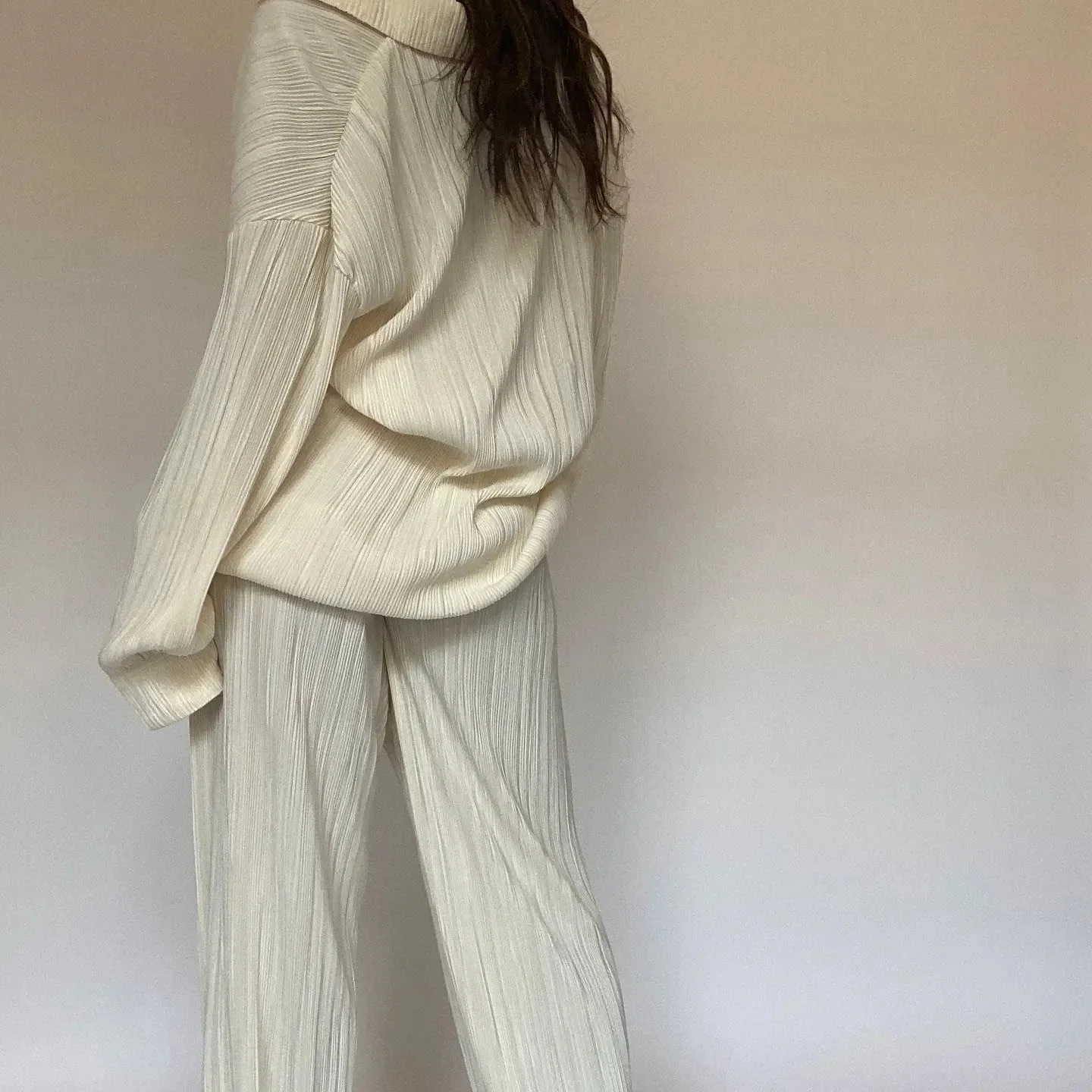 Oversized Vintage Two-Piece Matching Set in Chic Style