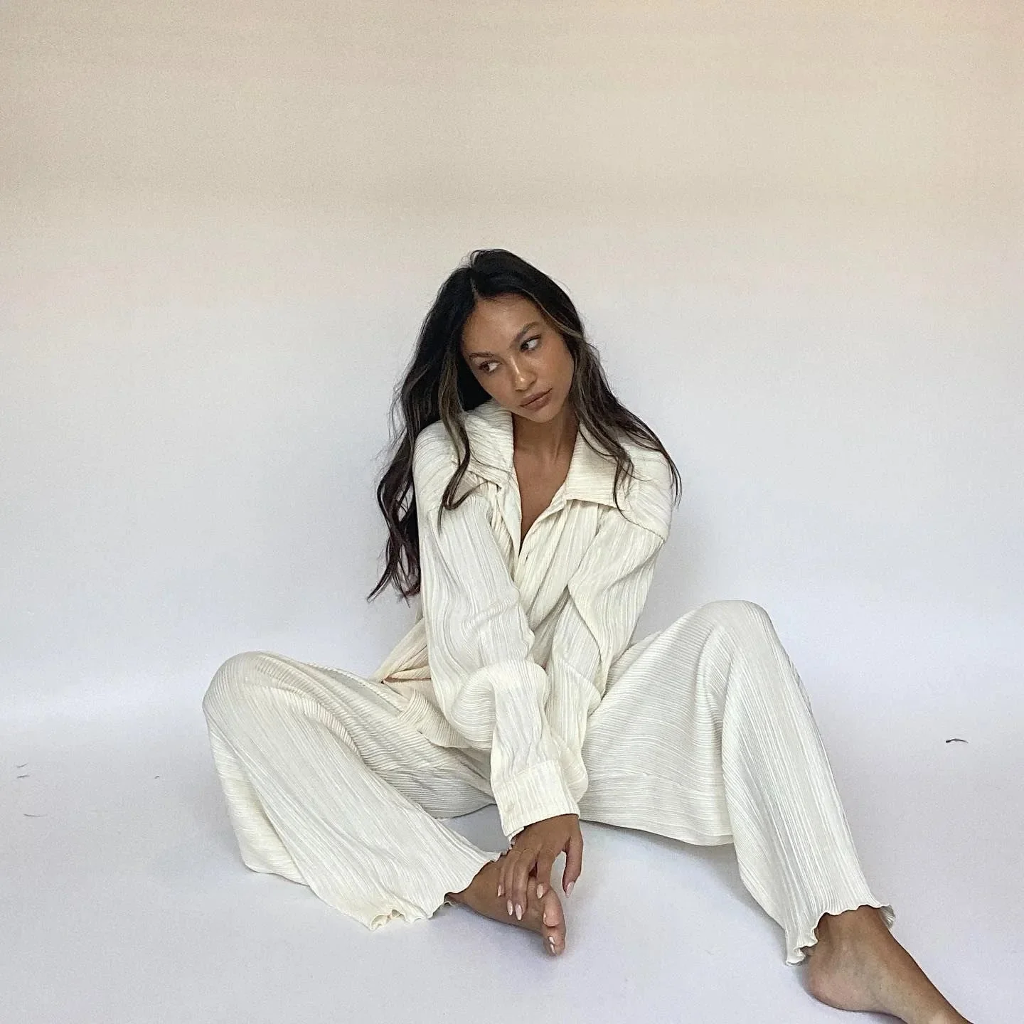 Oversized Vintage Two-Piece Matching Set in Chic Style