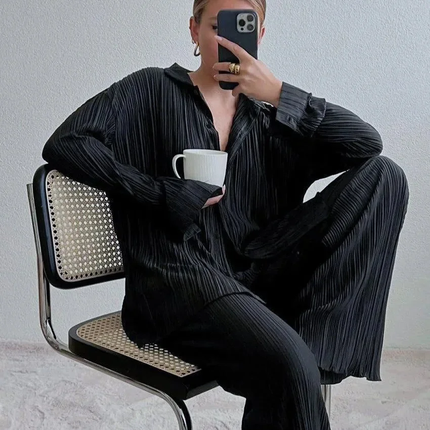 Oversized Vintage Two-Piece Matching Set in Chic Style