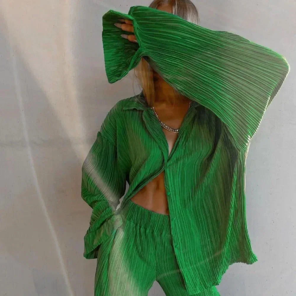 Oversized Vintage Two-Piece Matching Set in Chic Style