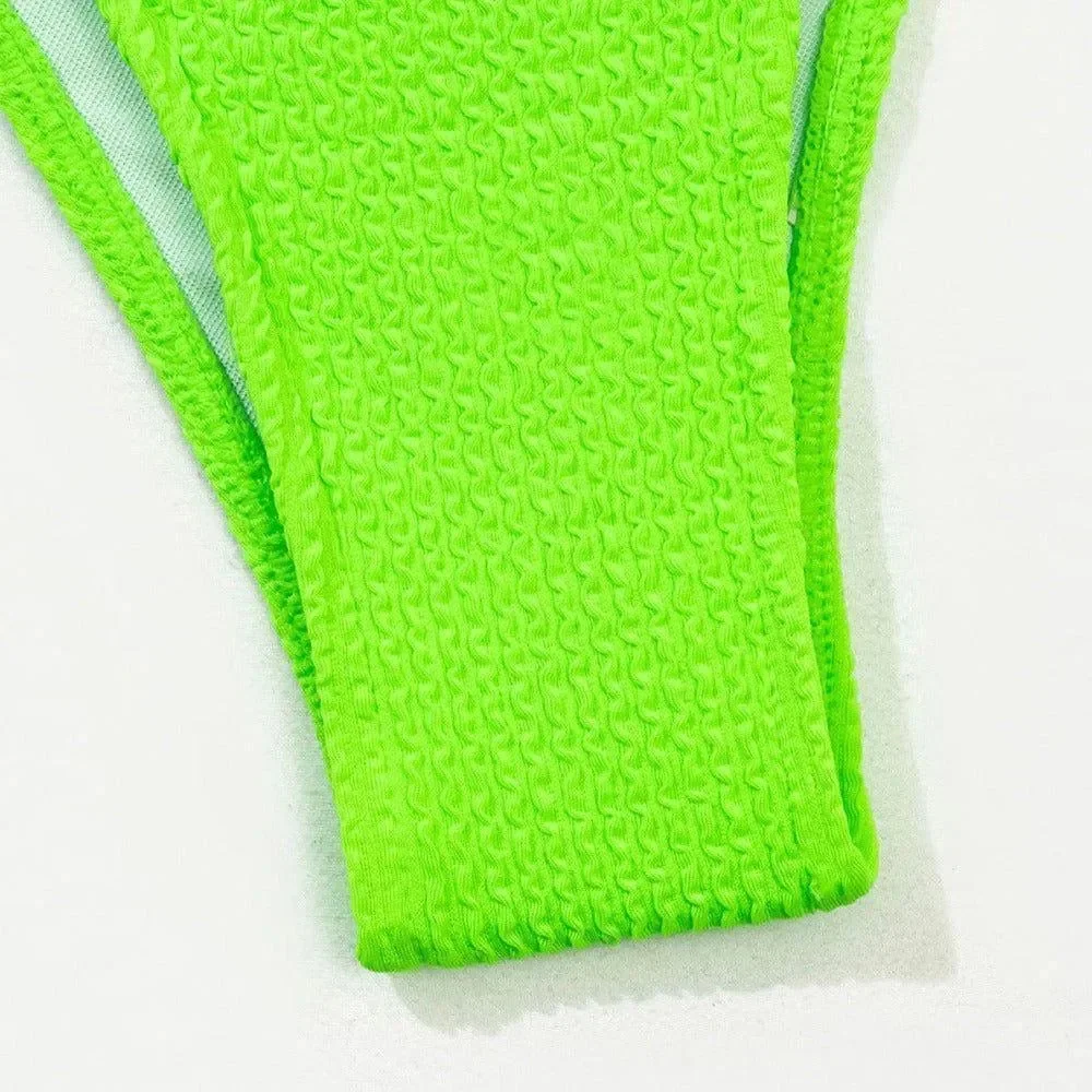 Crinkle Textured Spotlight One-Piece Swimsuit - Elegant Swimwear