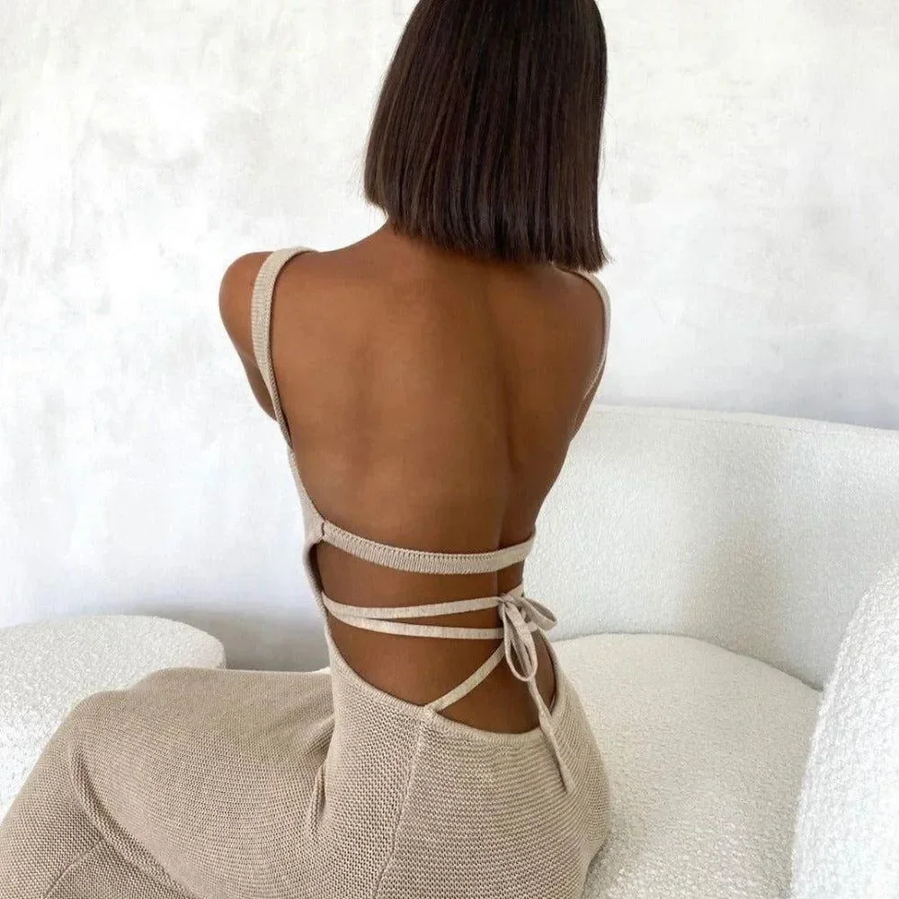 Elegant Halter Neck Maxi Dress