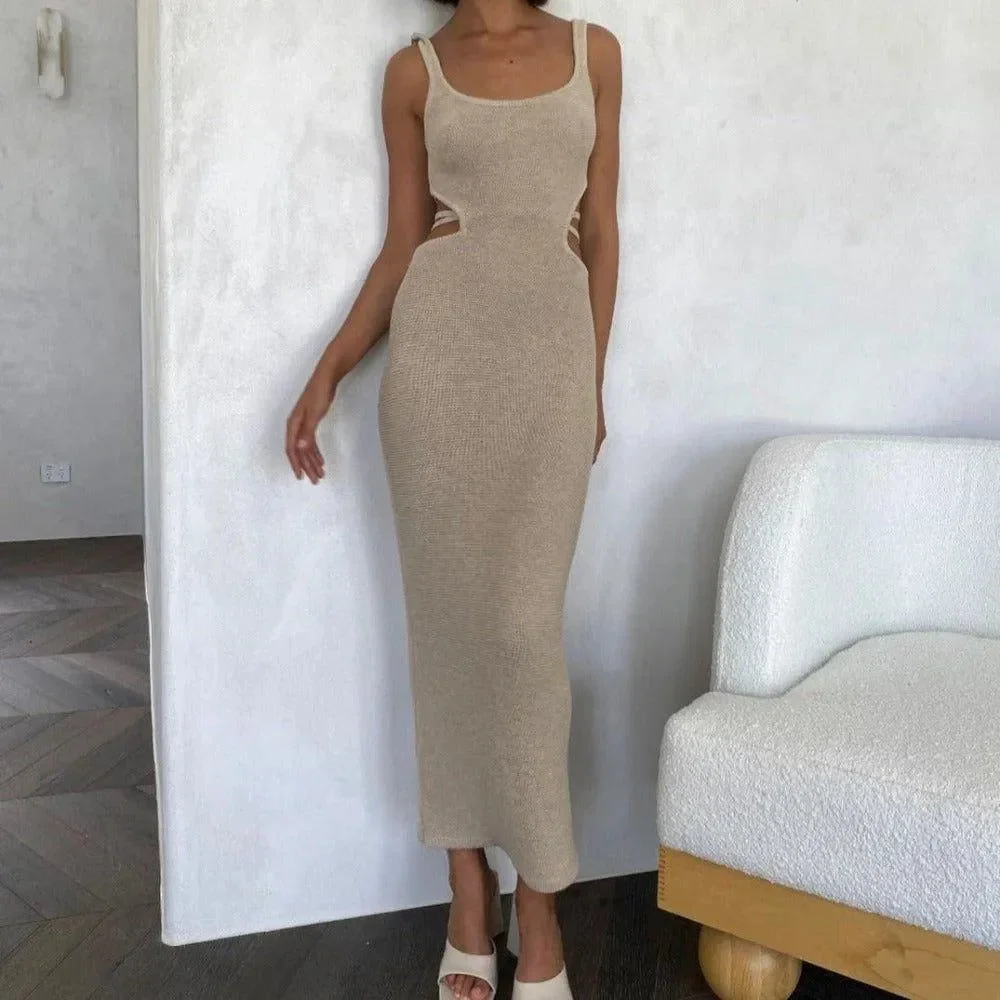 Elegant Halter Neck Maxi Dress