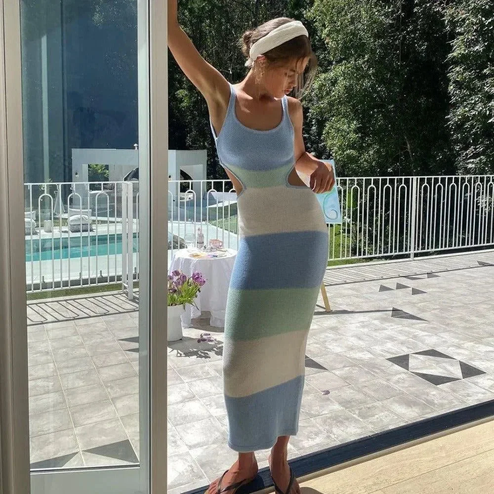 Elegant Halter Neck Maxi Dress