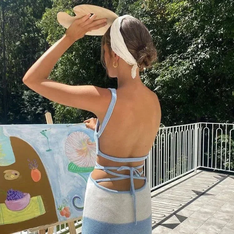 Elegant Halter Neck Maxi Dress