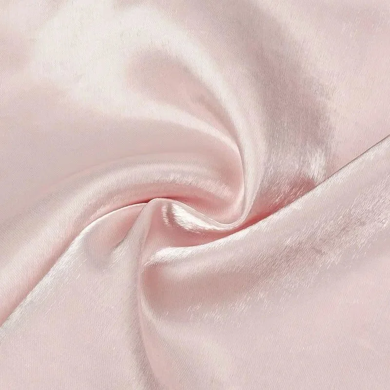 Elegant Pink Satin Midi Dress with Puff Sleeves