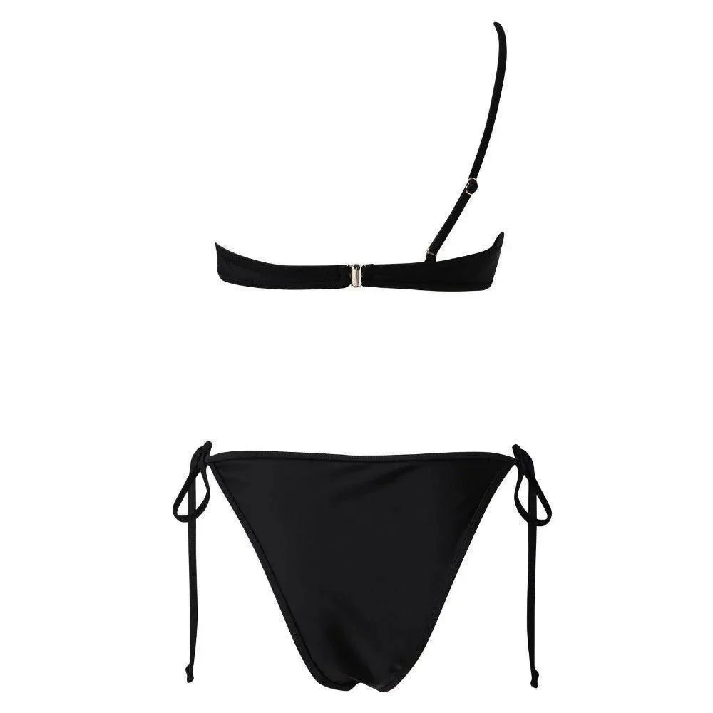 Mesh Black Mermaid Bikini Set - High-Waisted Bottom