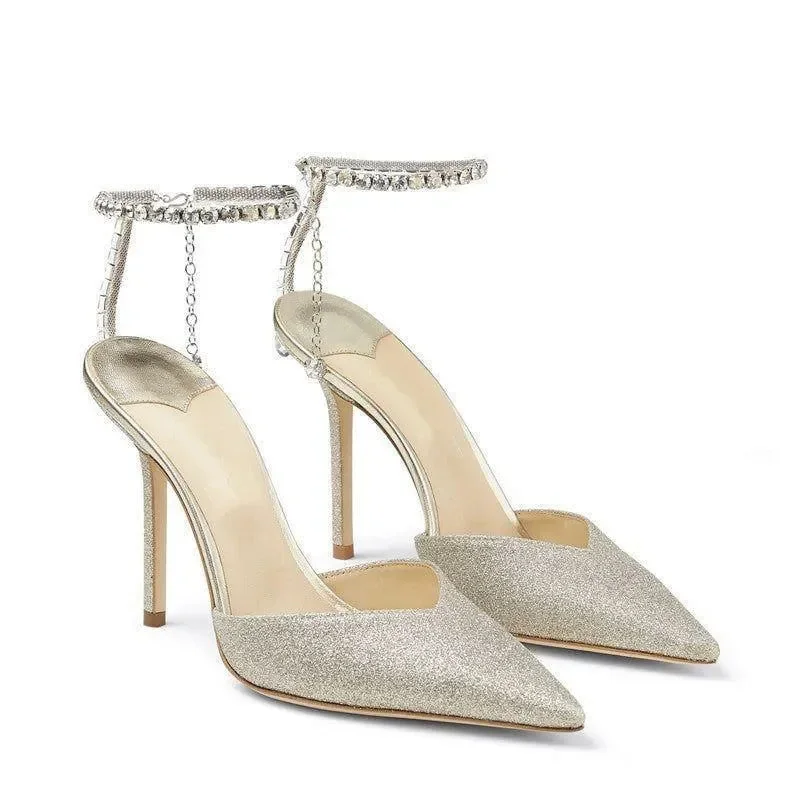 Crystal Sparkle Jewelry Heels - Elegant Crystal Embellished Shoes