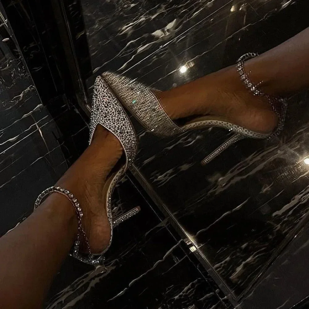 Crystal Sparkle Jewelry Heels - Elegant Crystal Embellished Shoes