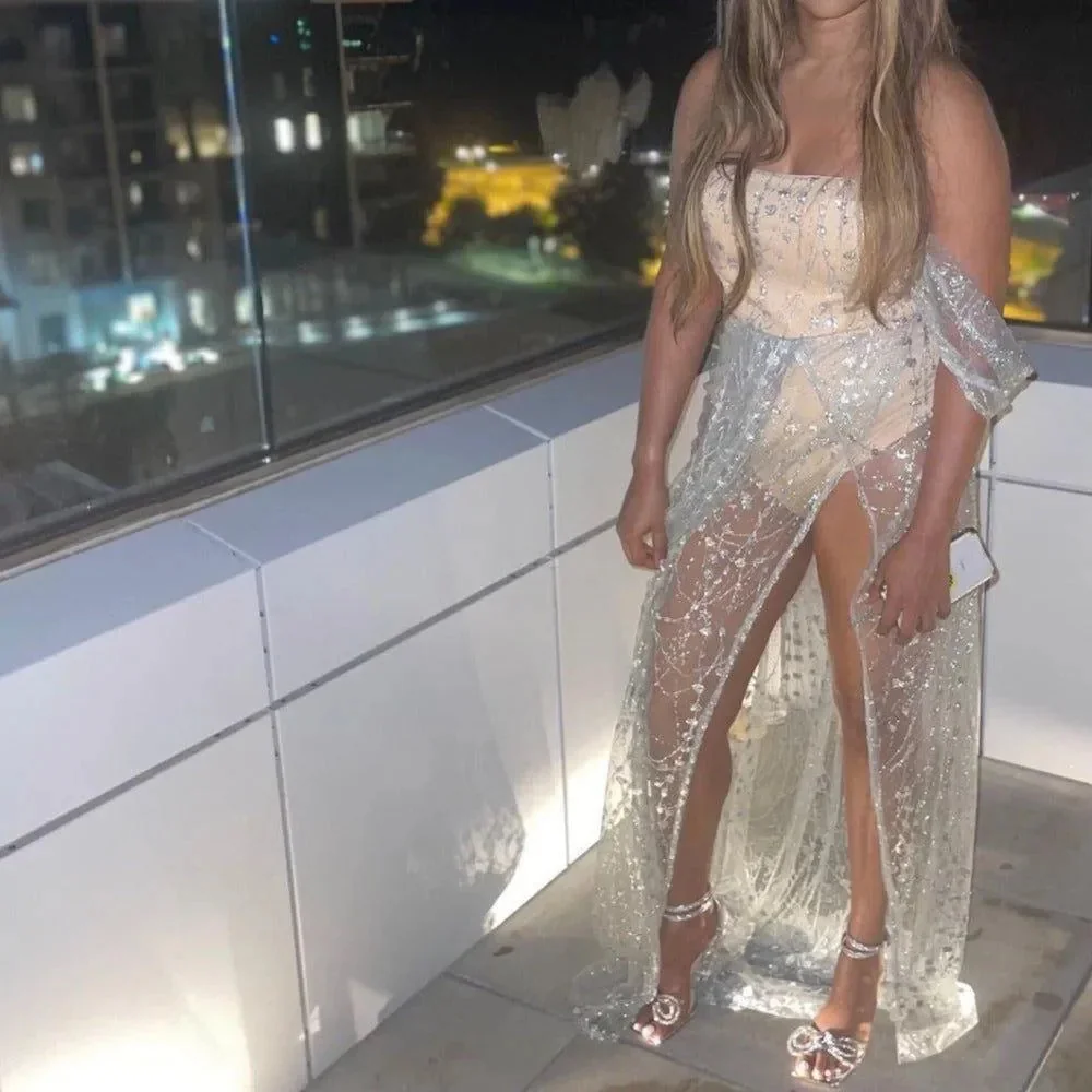 Silver Diamond Bow Wrap Heels - Elegant Wrap-Around Design