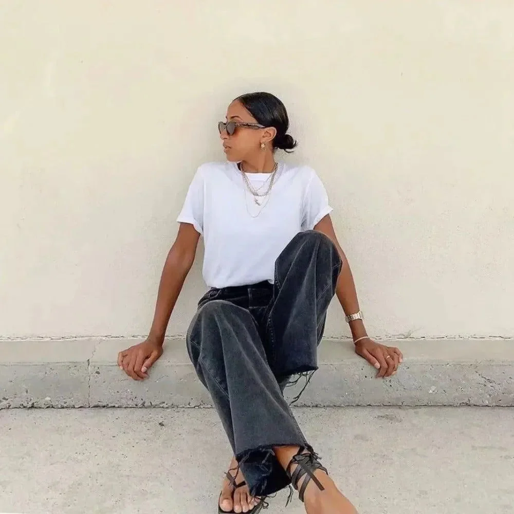 Black High Waist Straight Fit Jeans - Flattering & Versatile