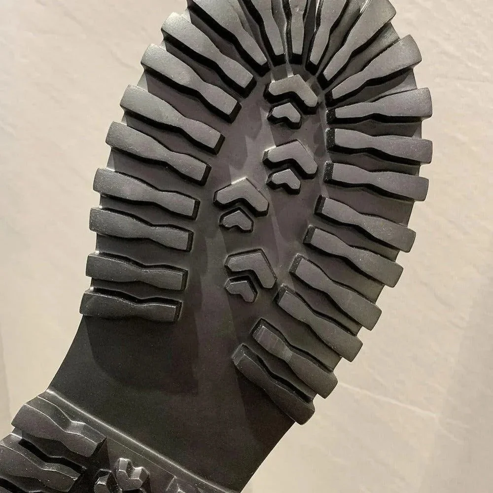 Black Chunky Platform Lace-Up Boots - Stylish & Comfortable