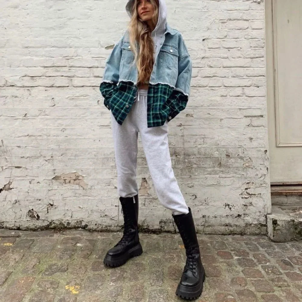 Black Chunky Platform Lace-Up Boots - Stylish & Comfortable