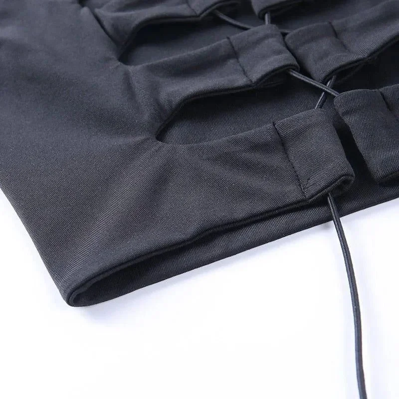 One Shoulder Lace-Up Tank Top - Stylish and Chic