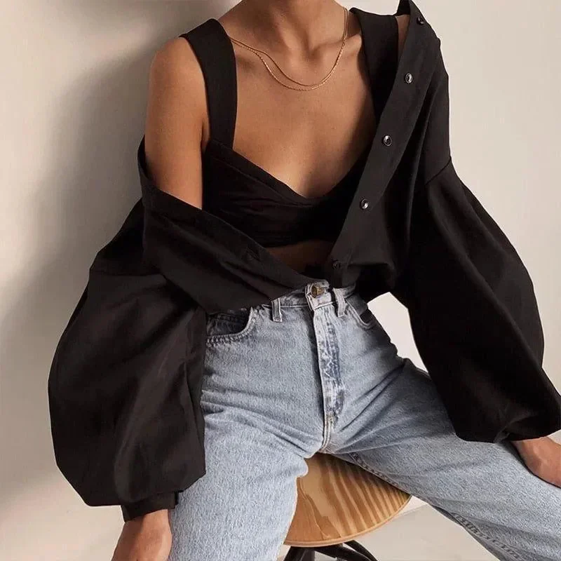 Casual Lantern Sleeve Shirt for Women