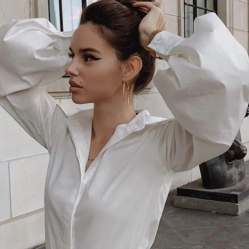 Casual Lantern Sleeve Shirt for Women