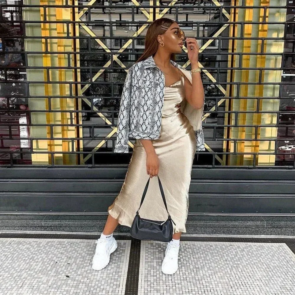 Elegant Metallic Satin Cowl Neck Maxi Dress in Red, Gold, White - Adjustable Straps & Side Slit