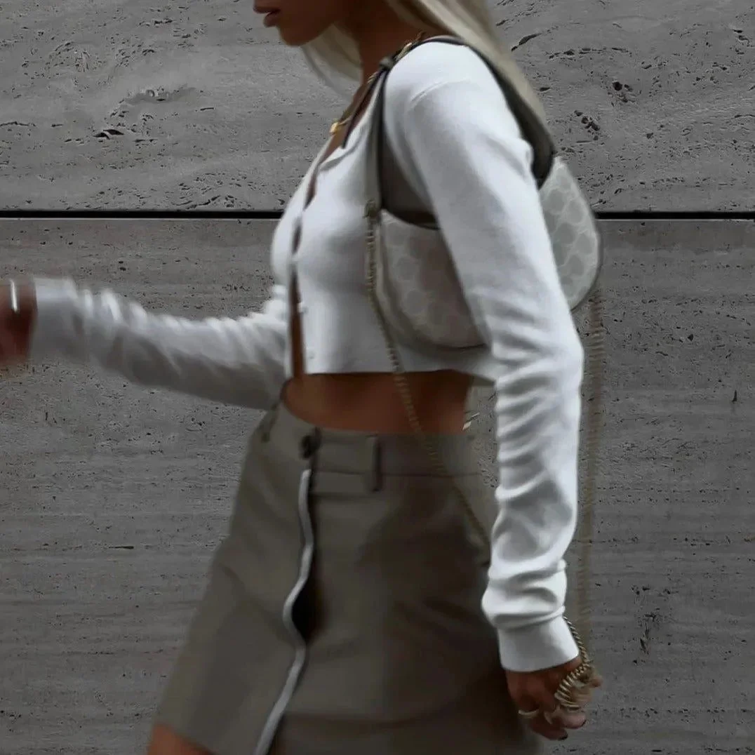 Versatile Knitted Crop Cardigan - Soft & Cozy Design