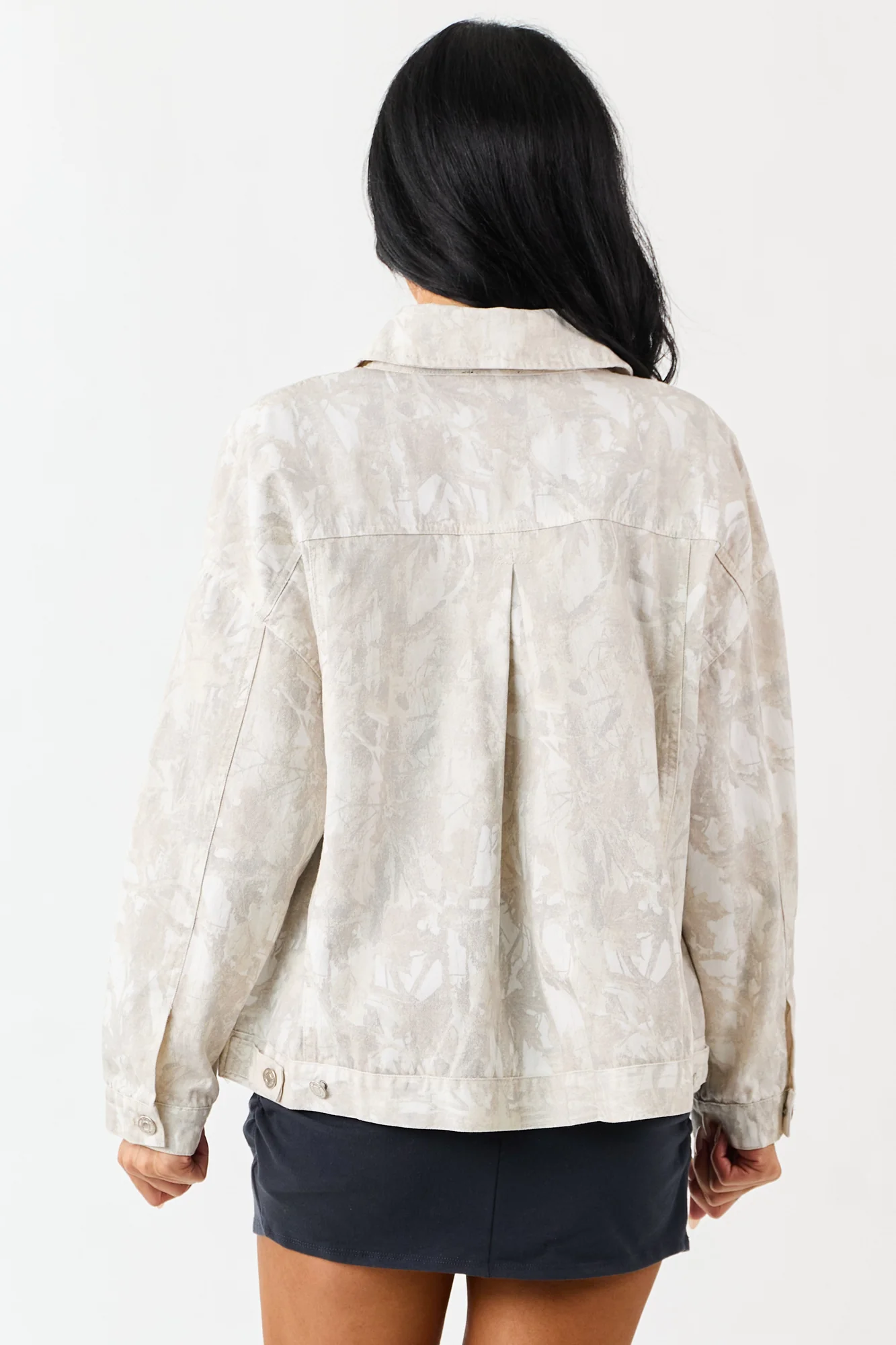 Ivory Camo Denim Jacket | Classic Cool Comfort Fit