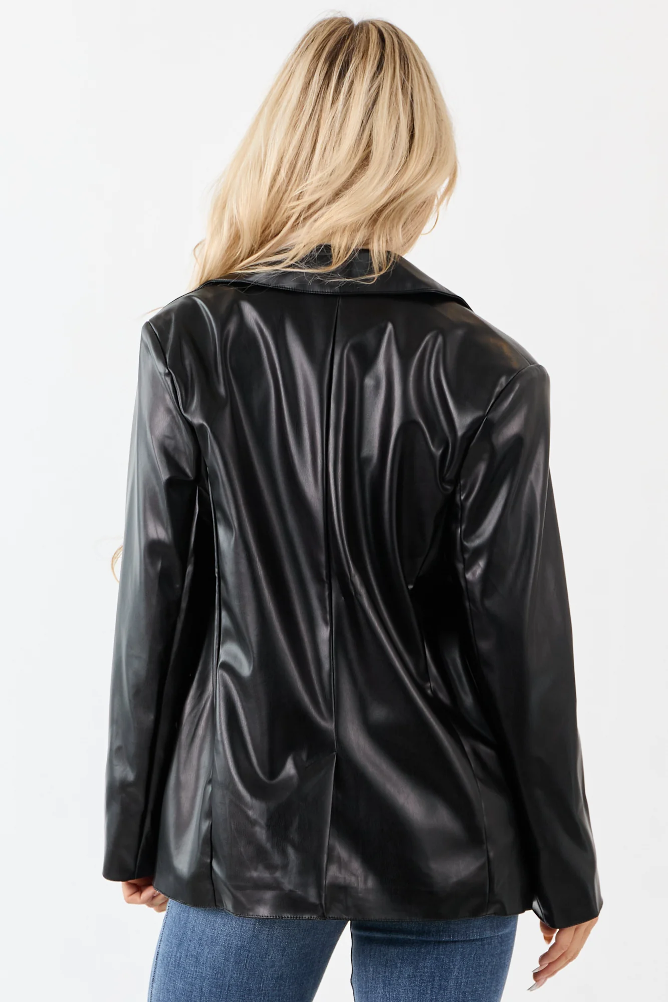 Structured Black Lapel Blazer for Women