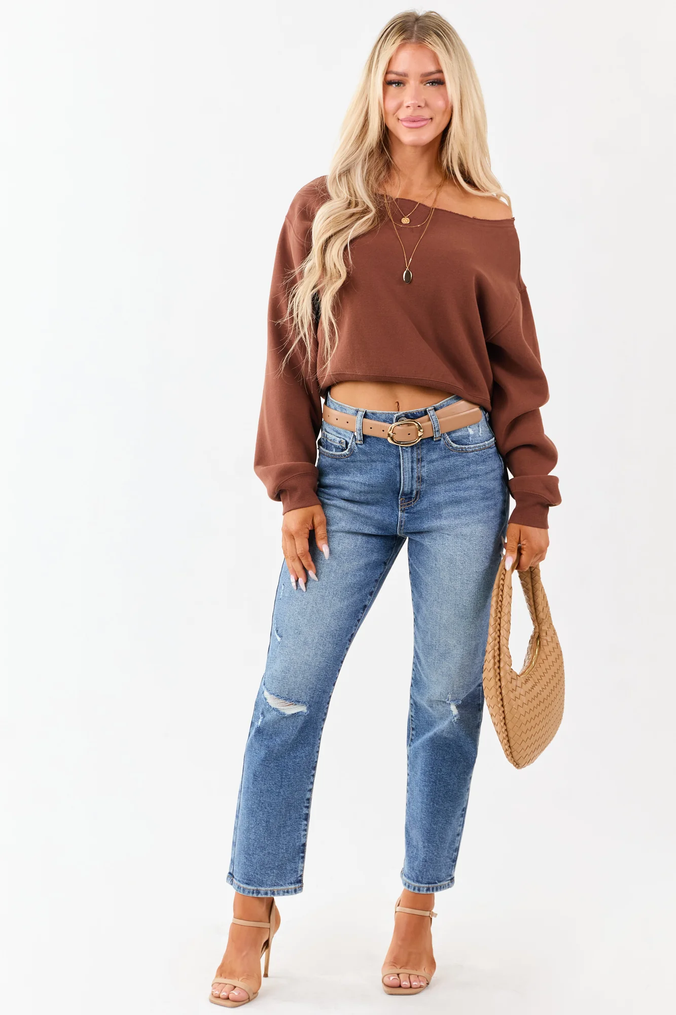 Neutral Tone Boxy Oversized Sweatshirt