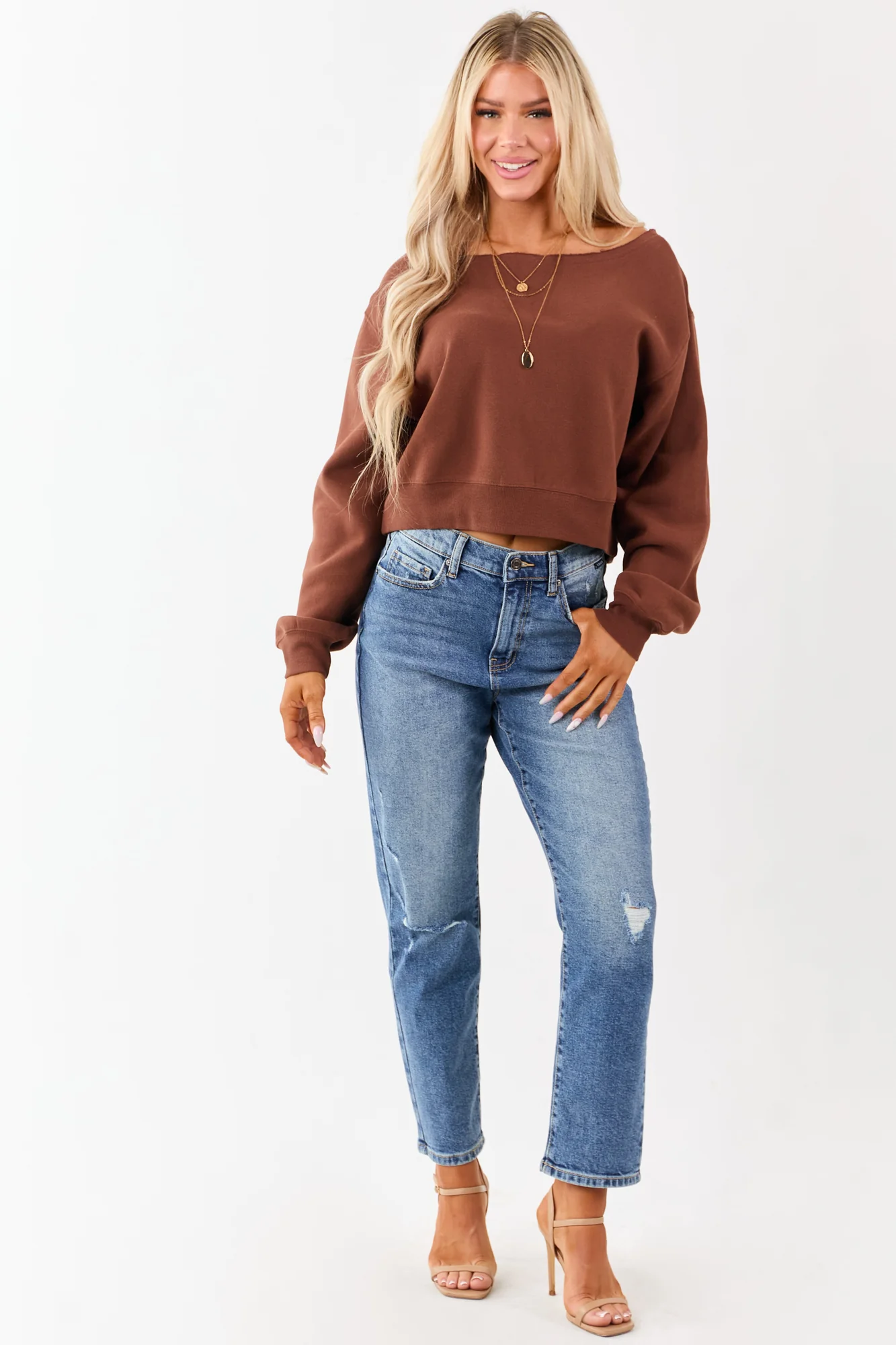 Neutral Tone Boxy Oversized Sweatshirt