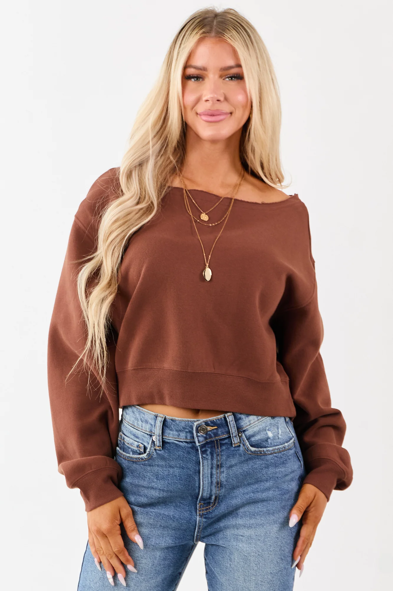Neutral Tone Boxy Oversized Sweatshirt