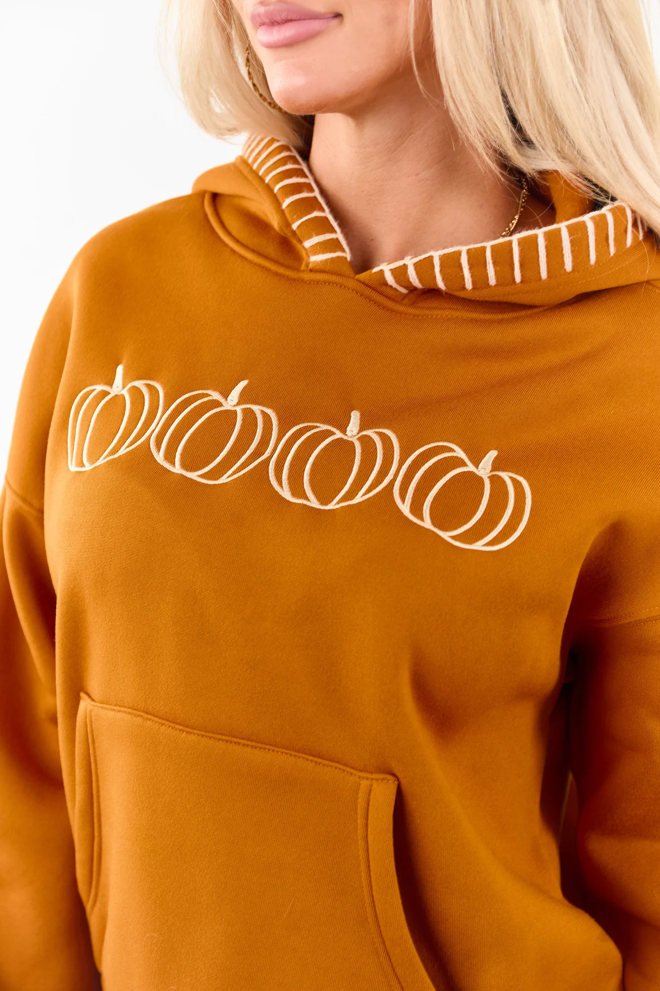 Tawny Pumpkin Graphic Hoodie for Autumn Outfits S-XL