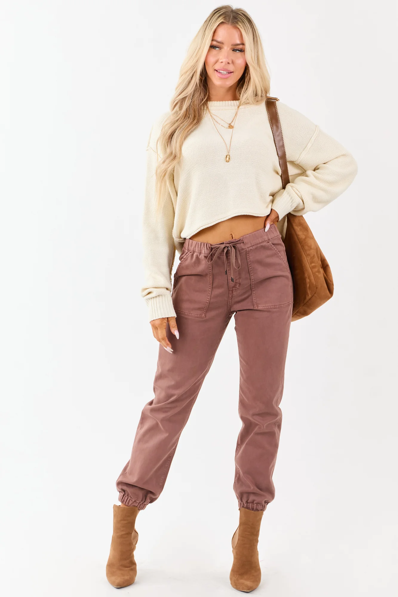 Sienna Cropped Jogger Jeans Womens Comfort Fit