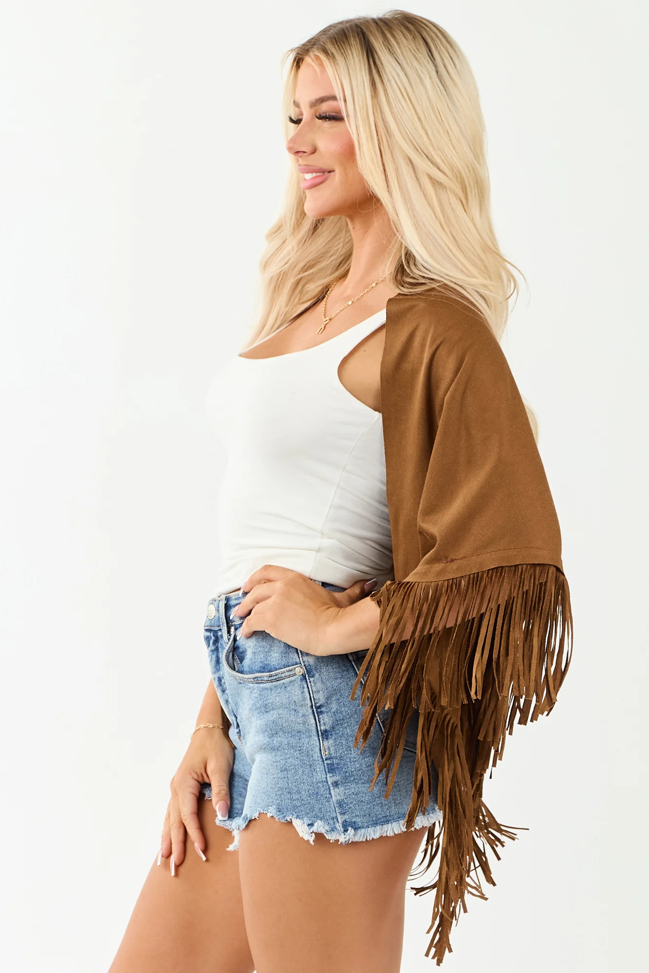 Brown Fringe Boho Accessory Shawl