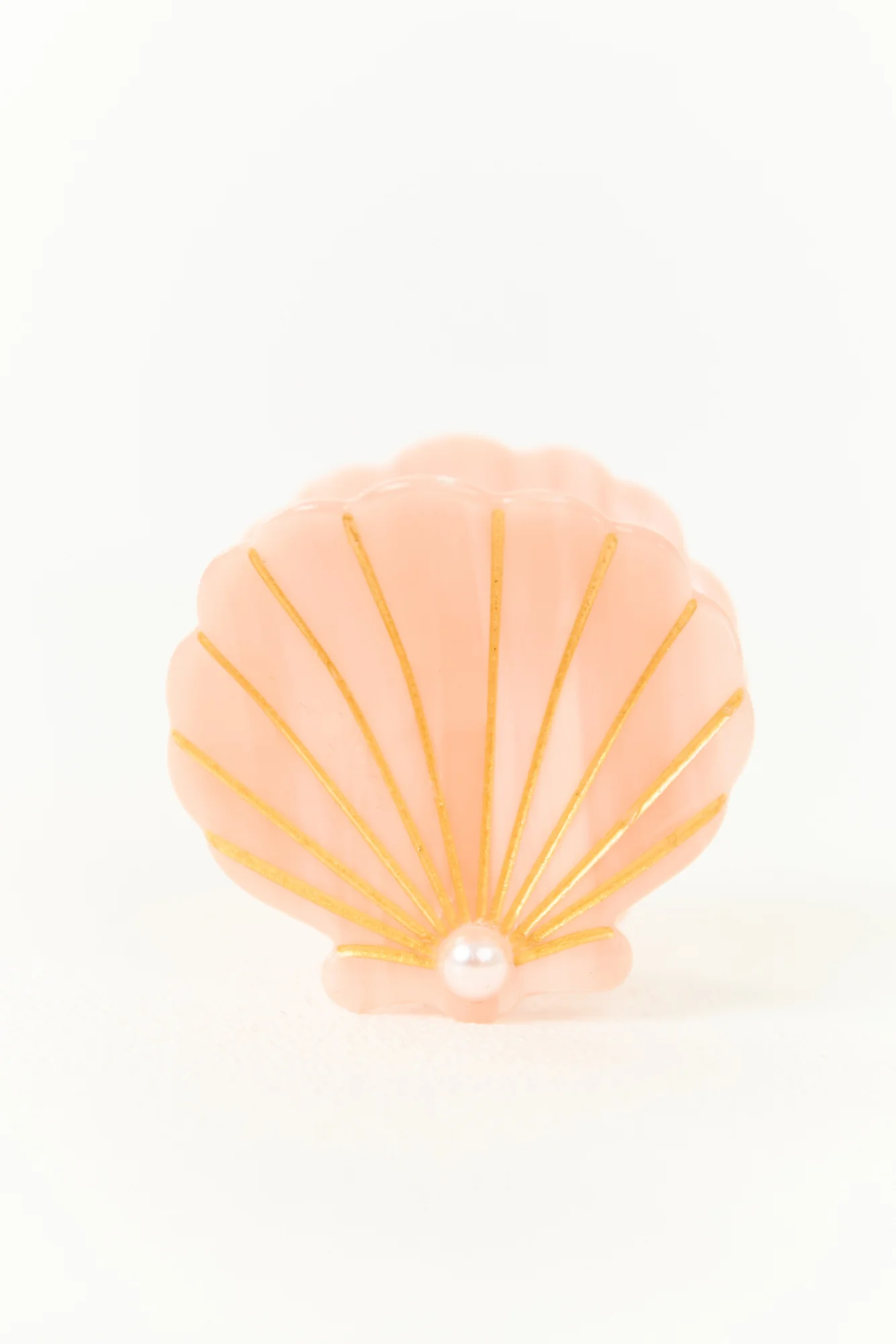 Light Coral Seashell Hair Clip for Summer Style