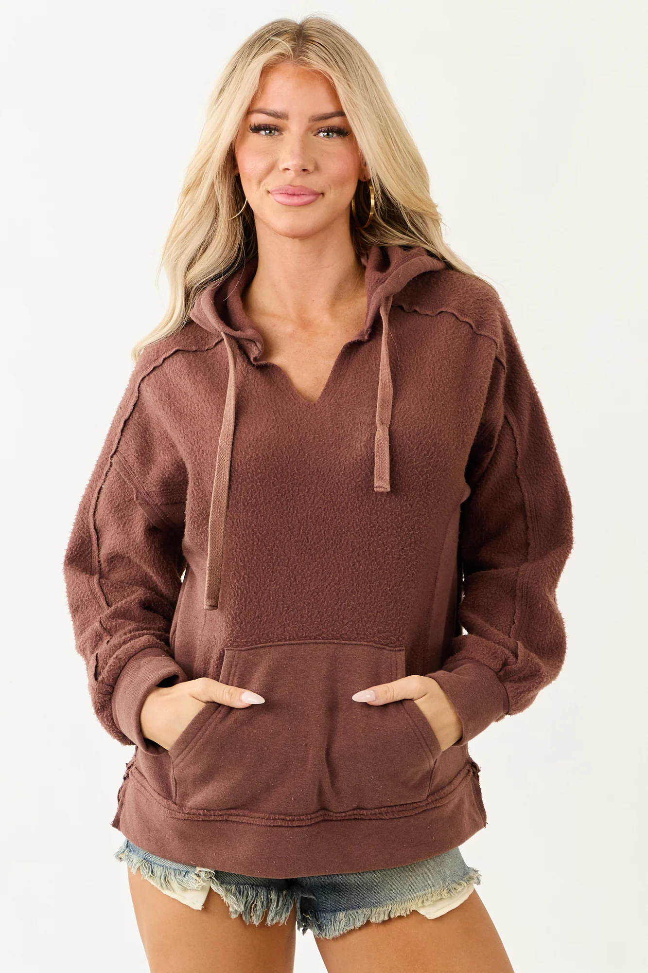 Soft Knit Hoodie with Drawstring Hood - Comfortable Everyday Wear