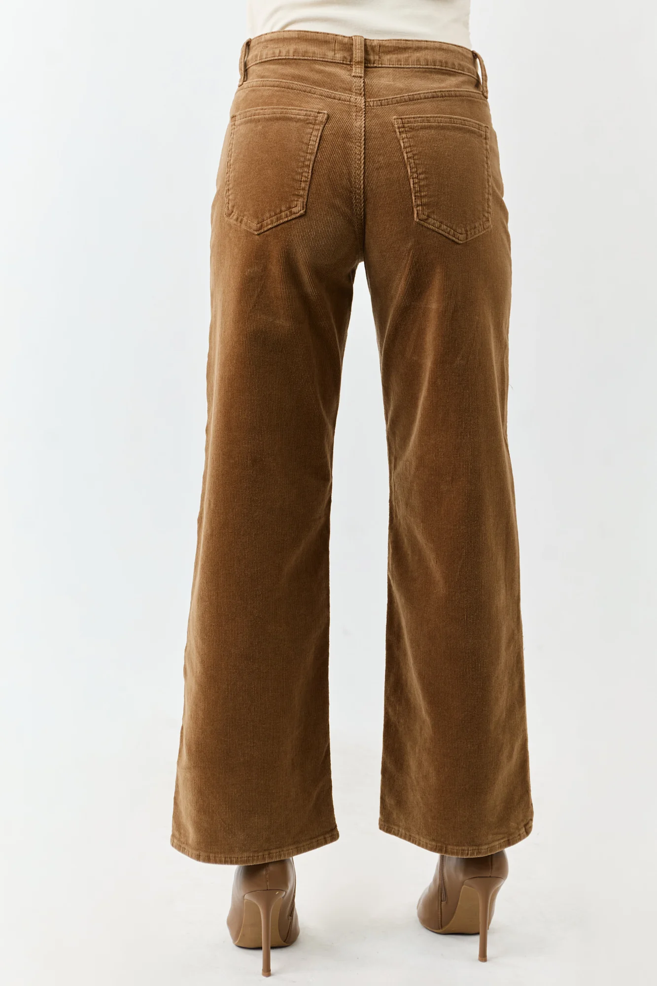 Brown Corduroy High Rise Wide Leg Pants