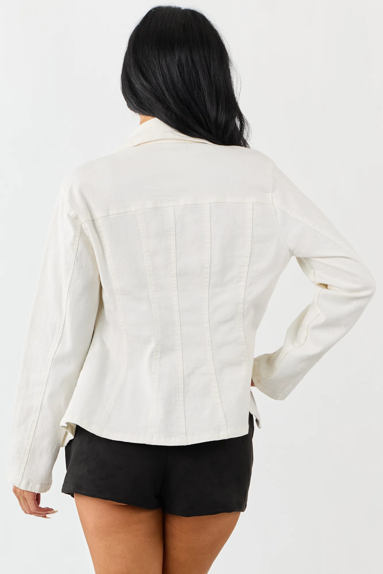 White Denim Button Up Jacket