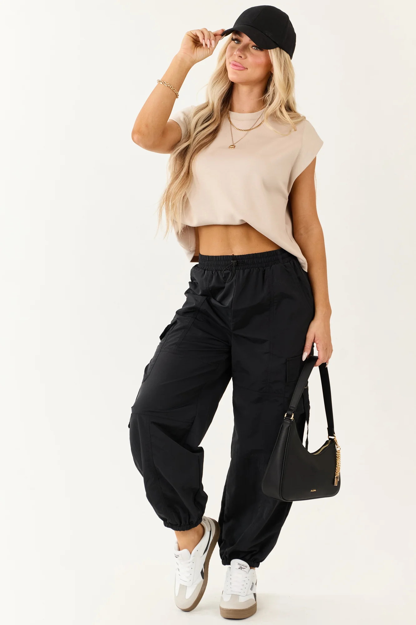 Taupe Ribbed Cap Sleeve Knit Tank Top