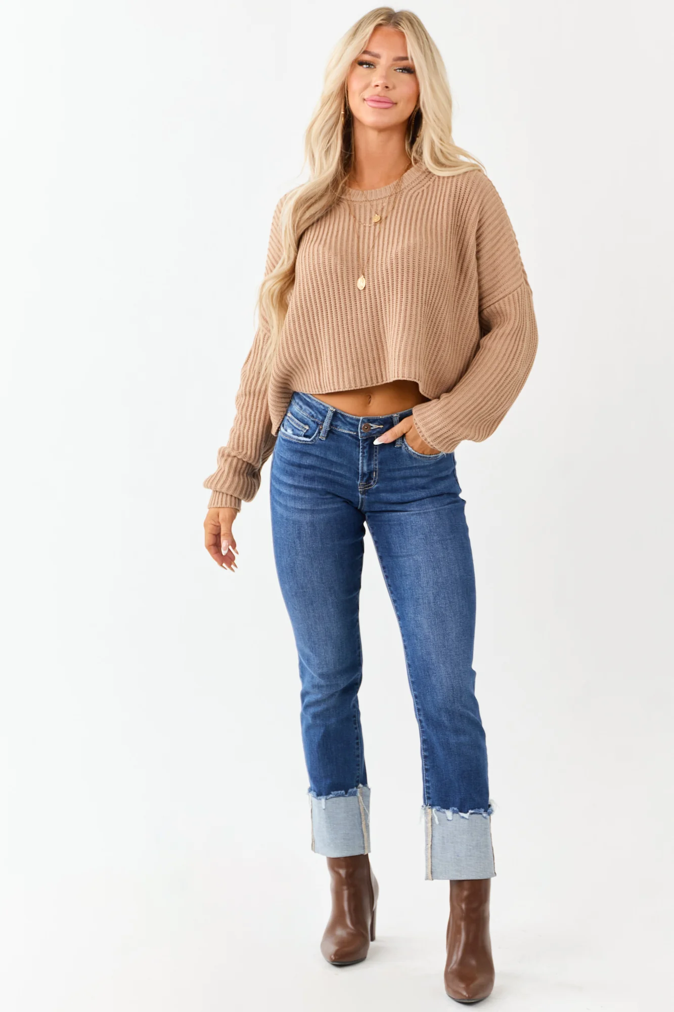 Dark Wash Stretchy Slim Straight Denim Jeans