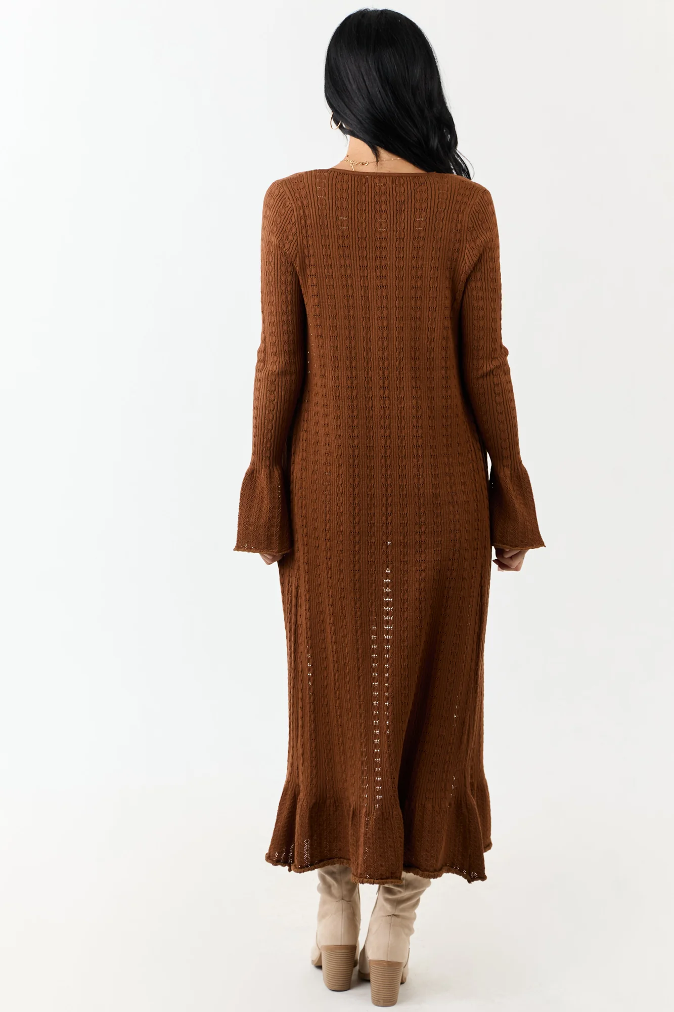 Sepia Knit Long Sleeve Duster Cardigan