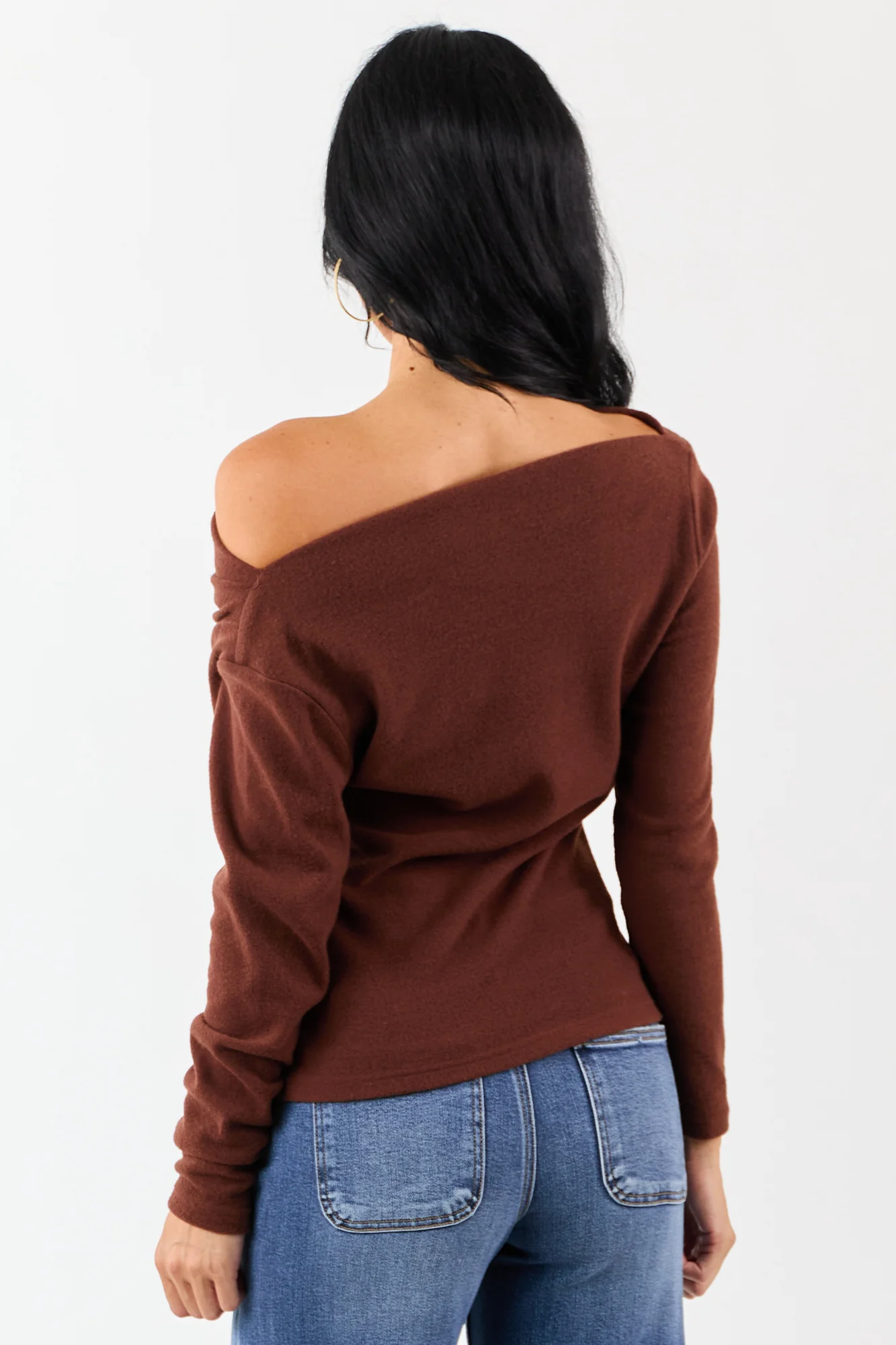 Cinnamon Ruched One Shoulder Top