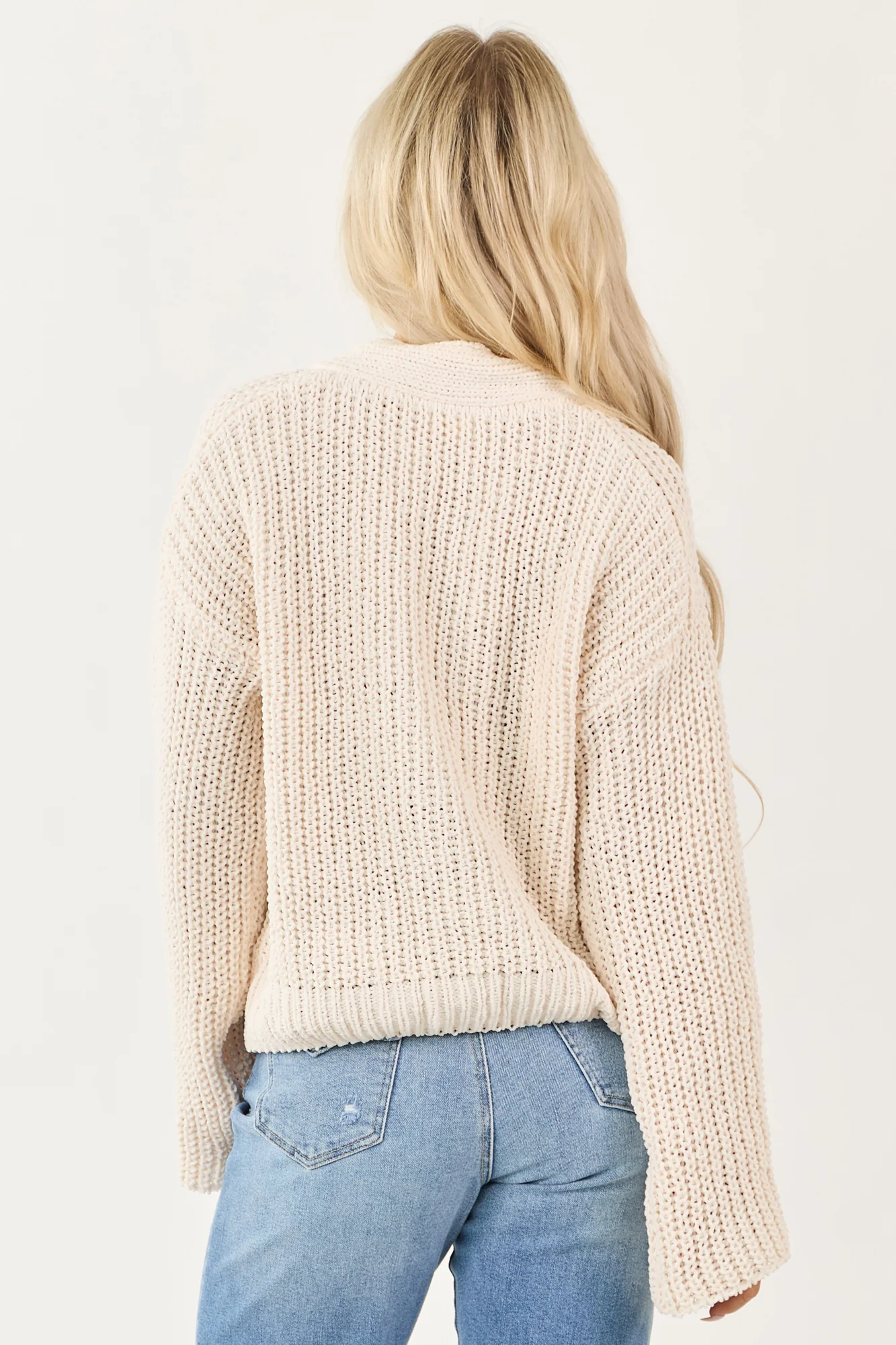 Vanilla Knit Flower Sweater Cardigan