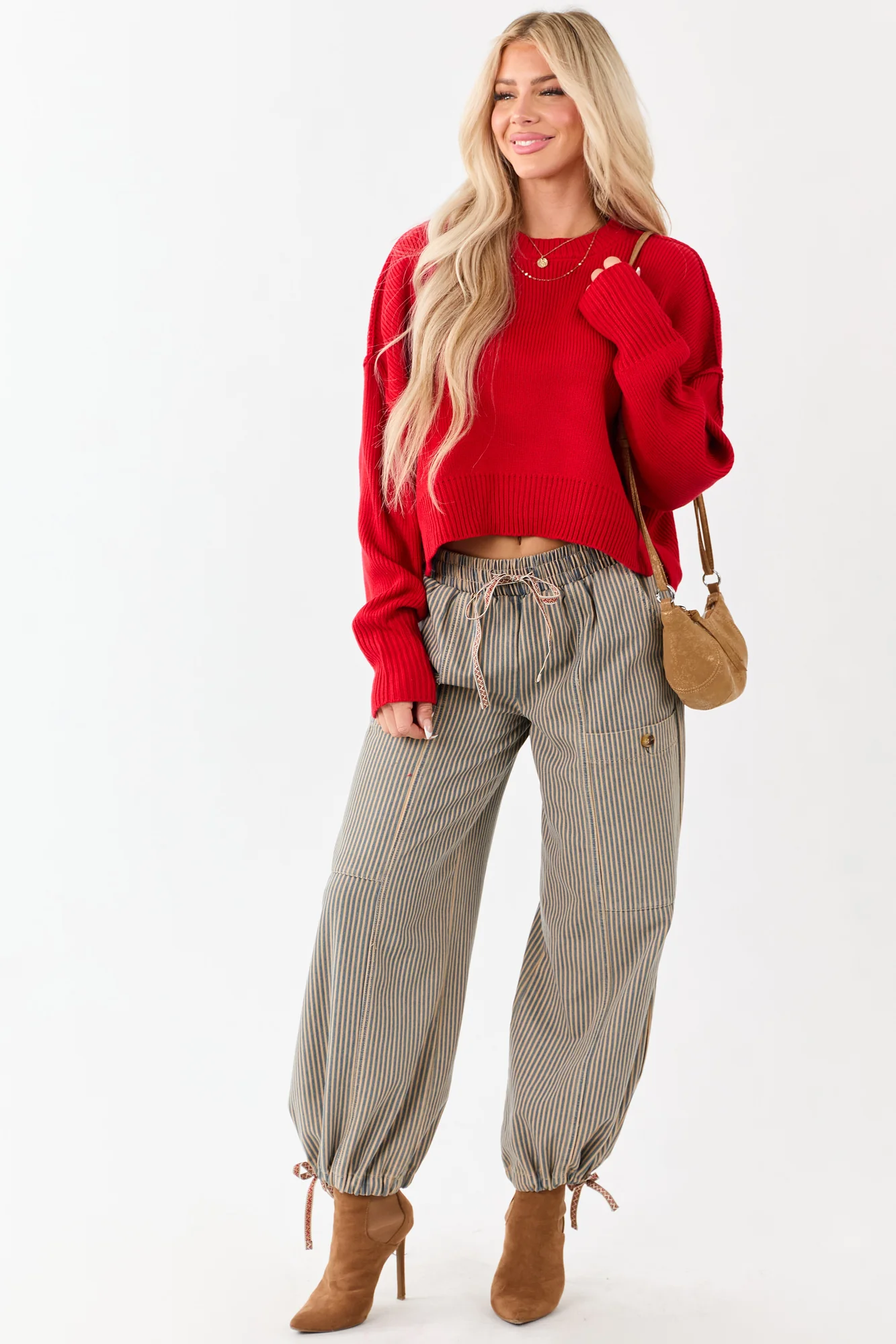 Rib Knit Sweater with Boxy Drop Shoulder Design