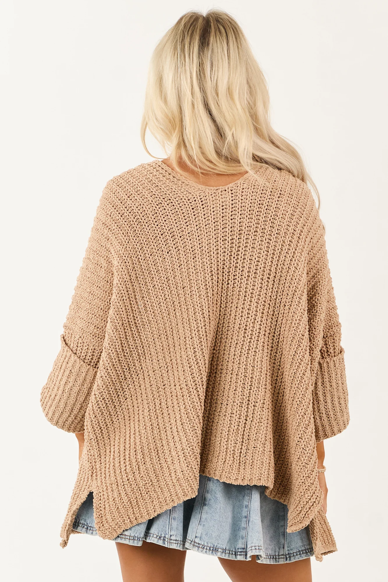 Cozy Brown Knit Open Front Cardigan