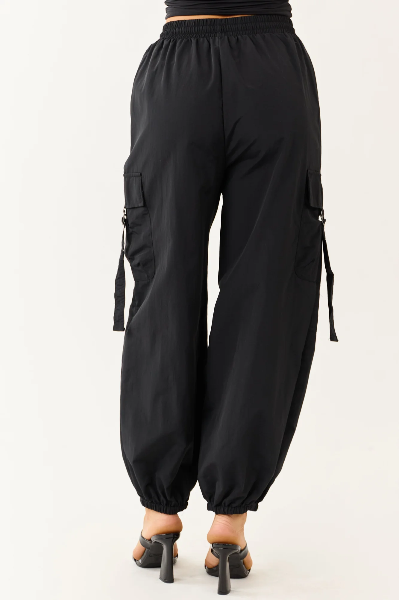 Black Cargo Utility Jogger Pants