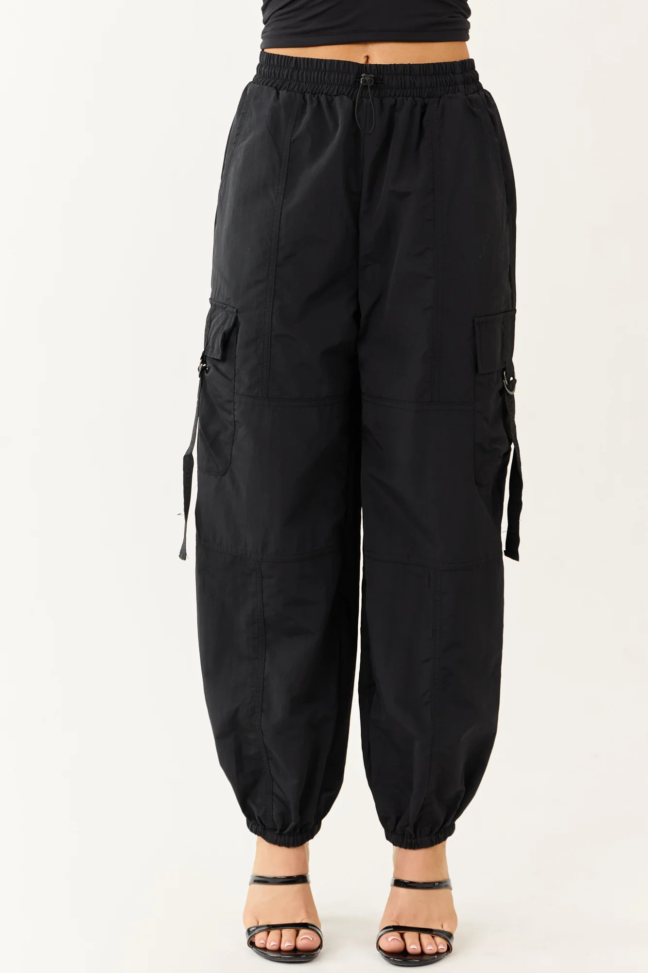 Black Cargo Utility Jogger Pants