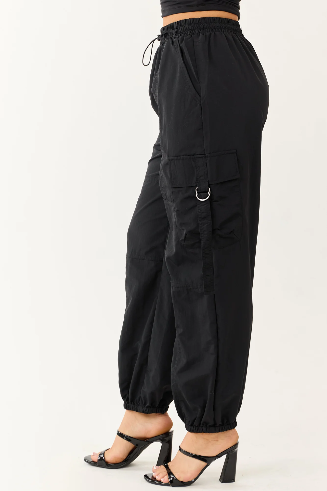 Black Cargo Utility Jogger Pants