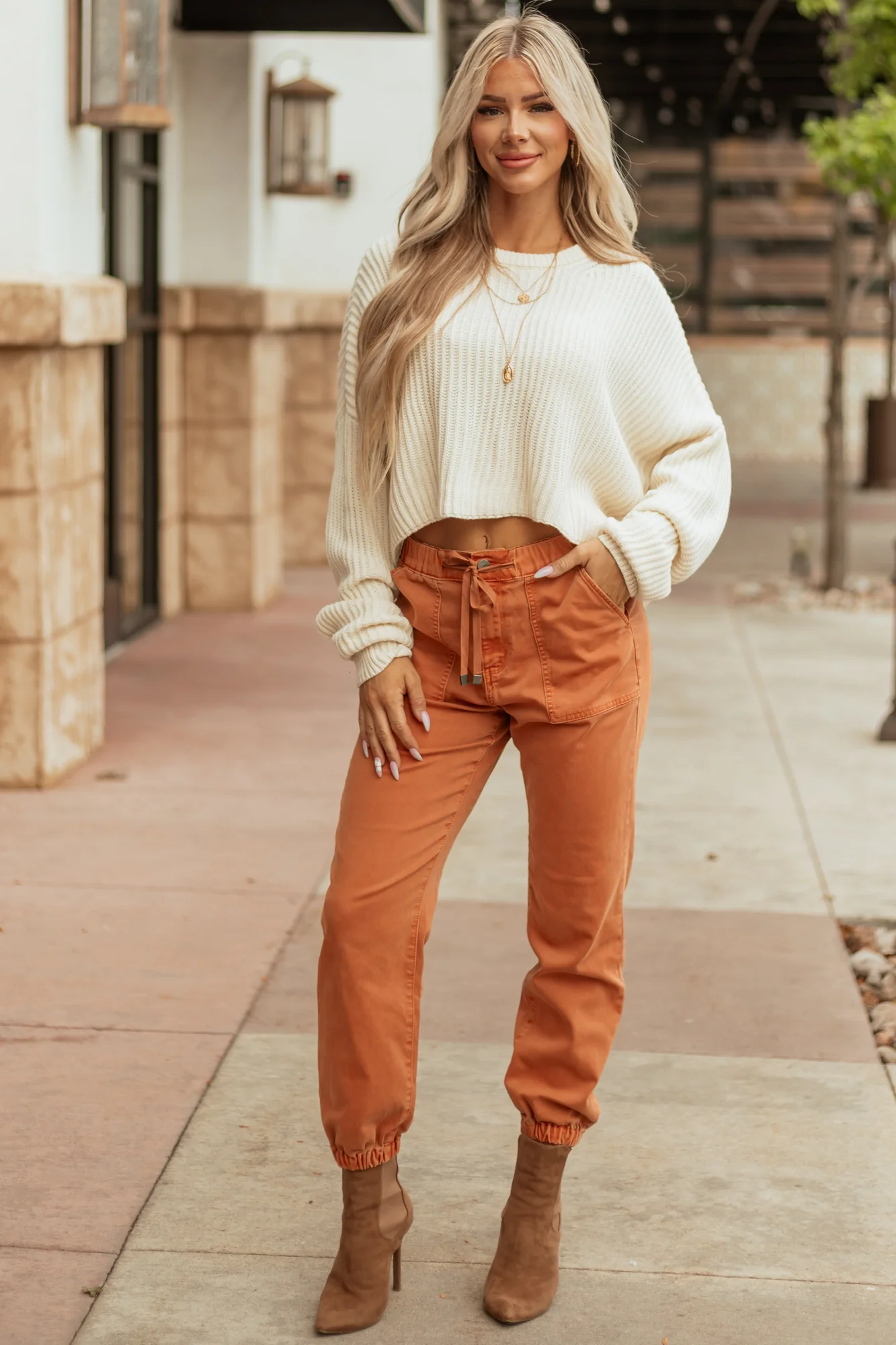 Pumpkin Spice Cropped Jogger Jeans