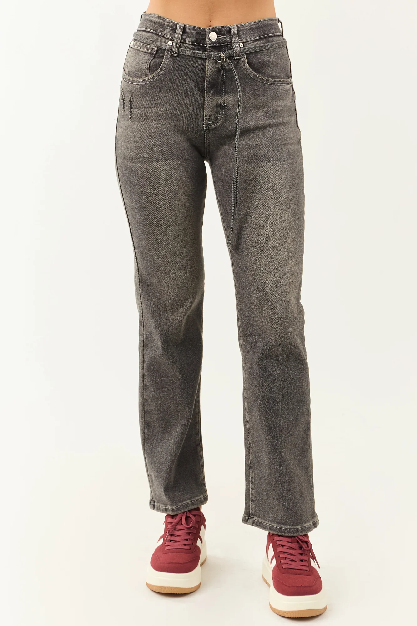 Graphite Tummy Control High Rise Straight Jeans