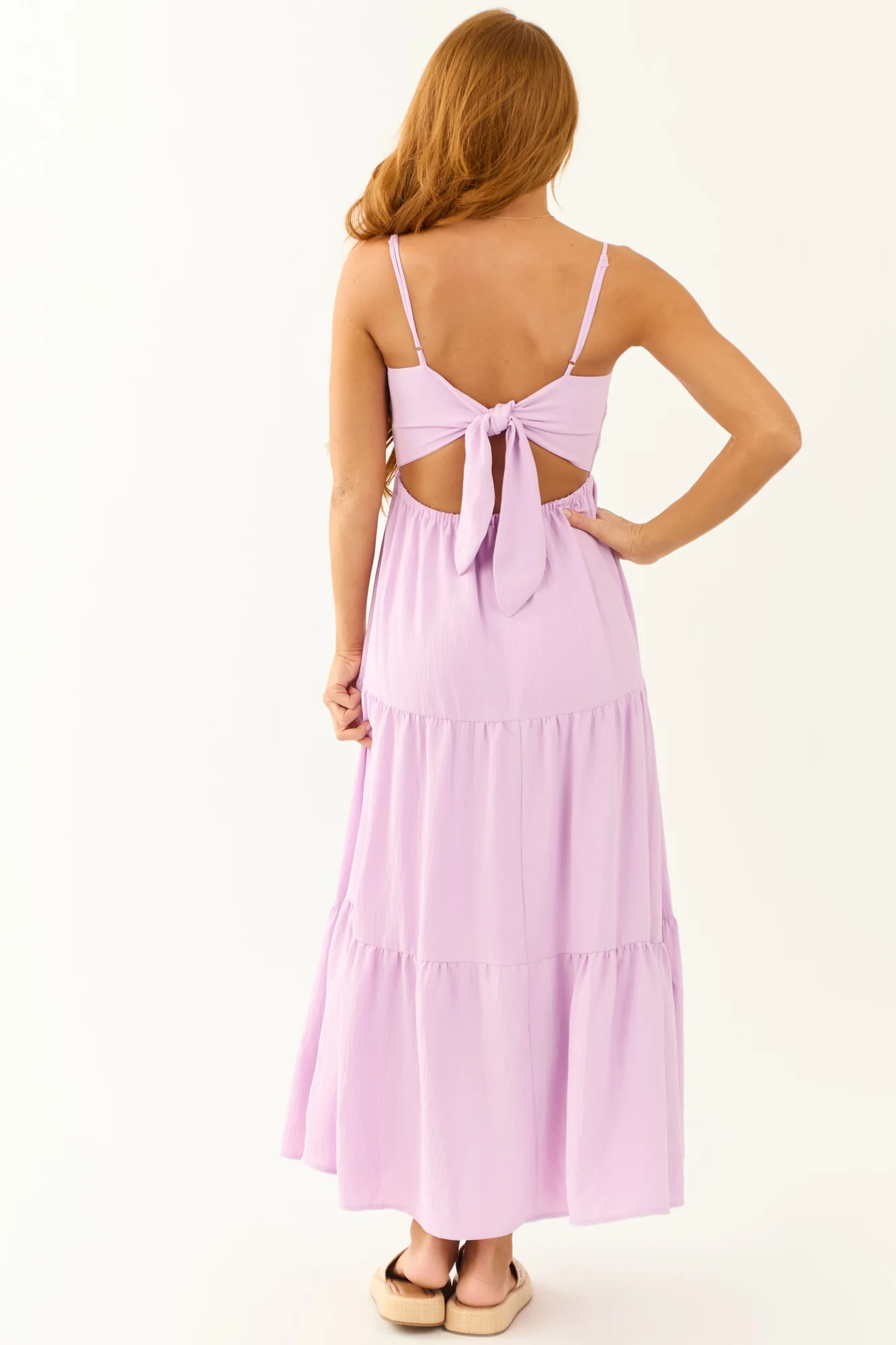 Square Neck Maxi Dress in Dusty Orchid Color