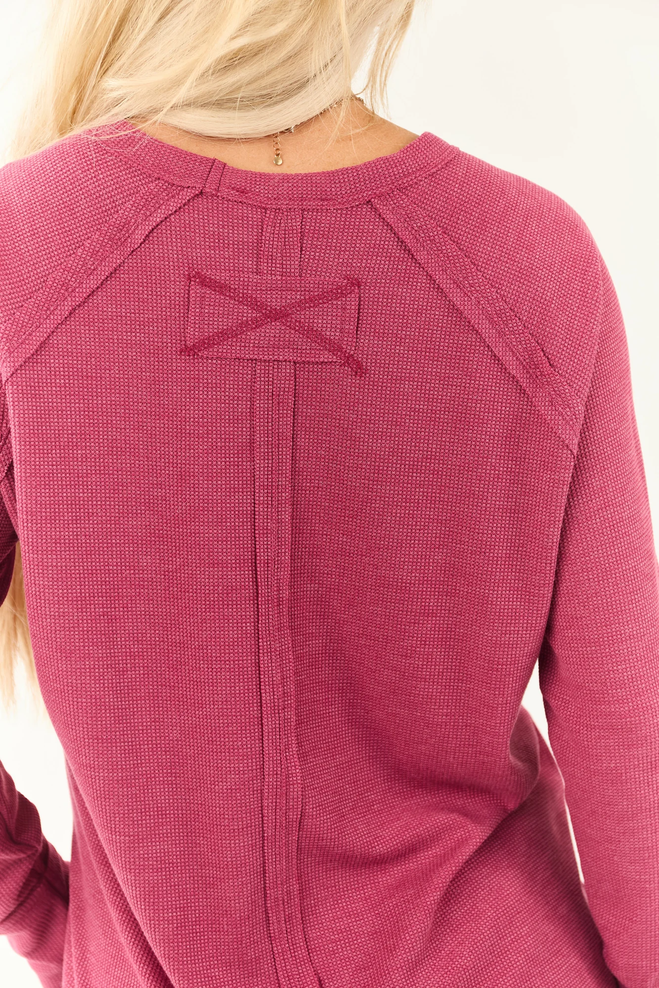 Mulberry Waffle Knit Relaxed Fit Top